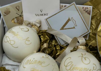 calligraphie boules de noël Valmont bon marché