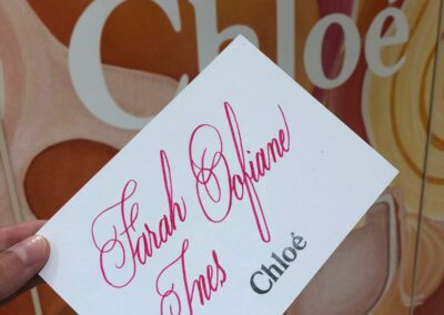 Calligraphie Fete des meres Chloe | Animation Grands Magasins